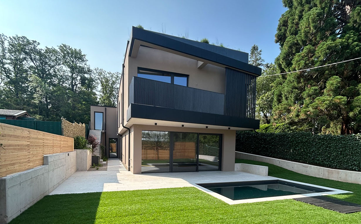 Natursteinplatten Verlegung Villa